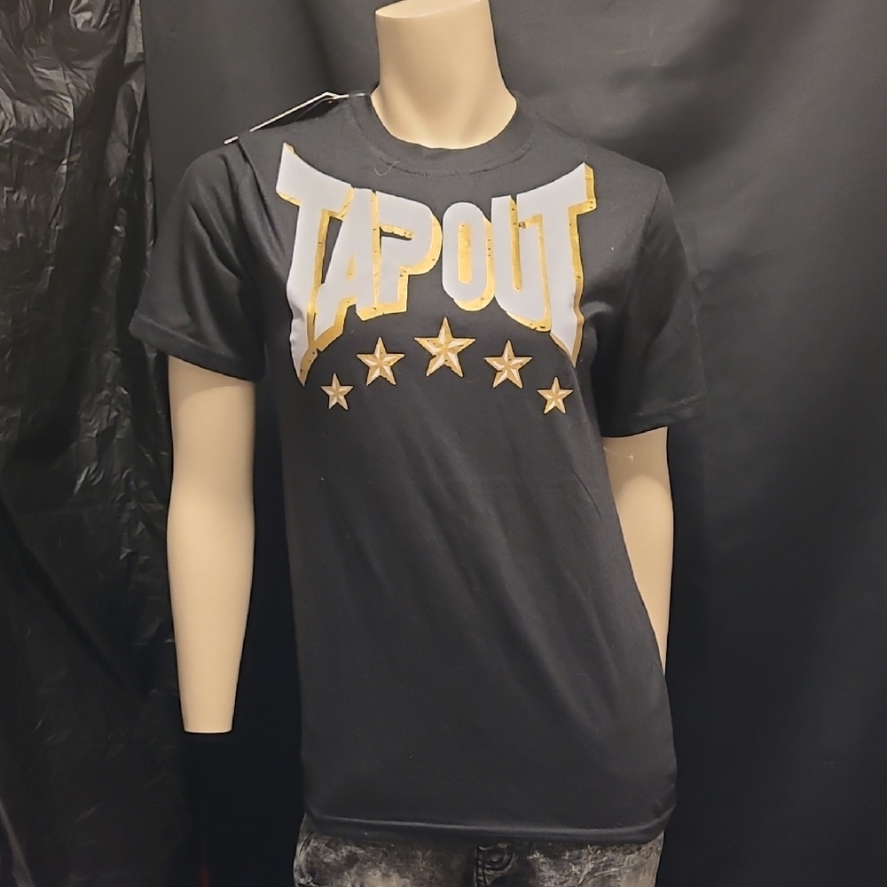 Tapout Black T-Shirt with Gold Stars